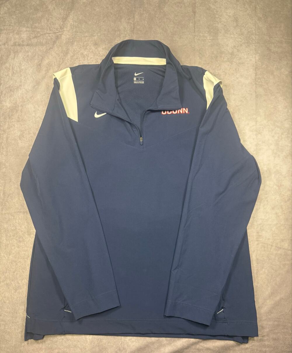Nike UConn Huskies Coach On-Field Quarter Zip Jacket Pullover Men’s XL Navy
